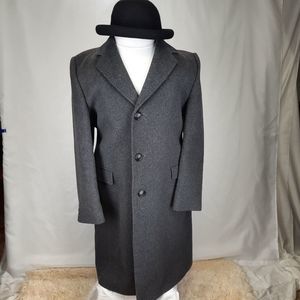 COPY - Adam Spencer wool cashmere top overcoat  40R gray buttons lining pockets…